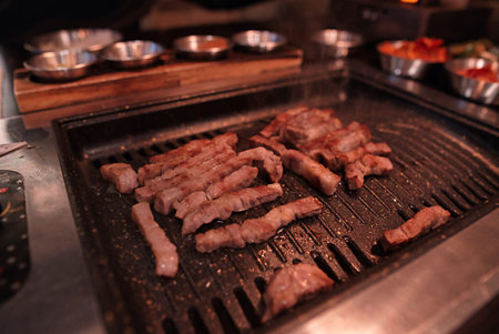 The grilled meat in a Korean restaurantの写真素材