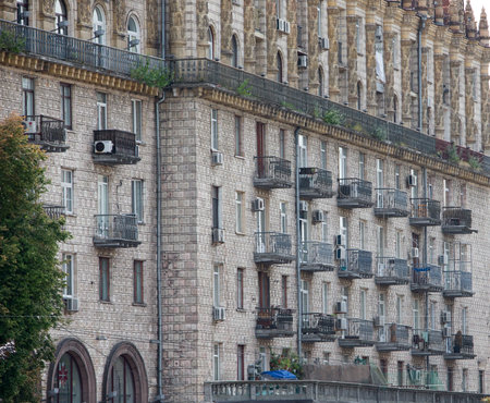 A beautiful view of Central Station, Maidan Square, Kyiv, Ukraine - Pre-war lifeの写真素材