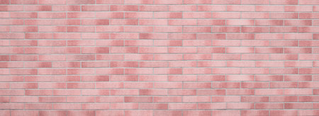 Textured pink background, empty copy space for text, brick wall structure, old cruny brickwork