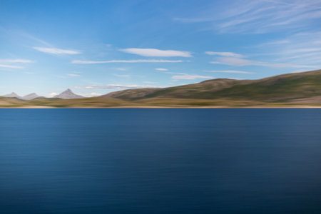 A beautiful landscape on a sunny dayの写真素材