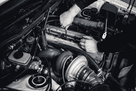 a close up photo of car engine