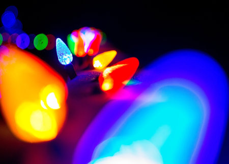 a closeup photo of light stripsの写真素材