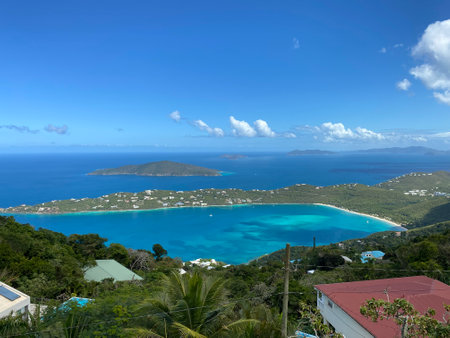 A St. Thomas from a bird's-eye view is part of the U.S. Virgin Islands.  located in the Caribbean Seaの写真素材