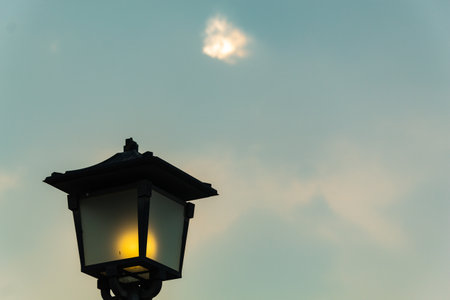 A shot of a lamp outdoorsの写真素材