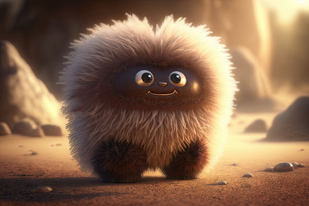 An AI generated illustration of a cartoon style animal.の素材