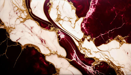 An AI generated illustration of An exquisite marbled interior featuring vibrant artwork, providing an elegant ambienceの素材