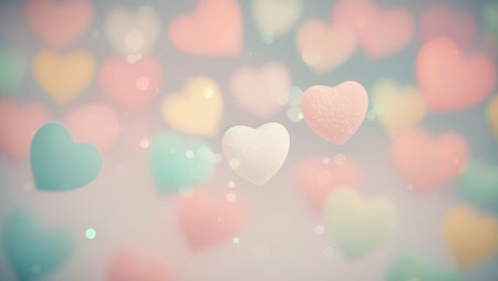 An AI generated illustration of a beautiful glowing heart background for wallpapersの素材