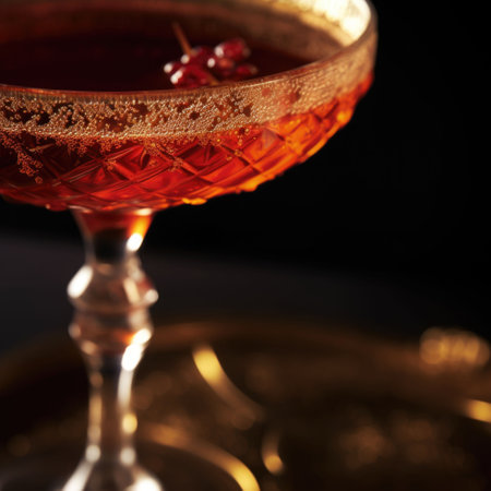 An AI generated illustration of a refreshing cocktail featuring colorful fruit slices floating in glassの素材