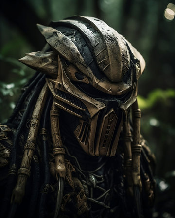 An AI generated illustration of an alien-inspired predator characterの素材