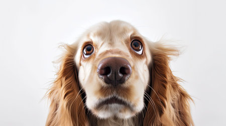 An AI generated illustration of A close up of an English Cocker Spanielの素材