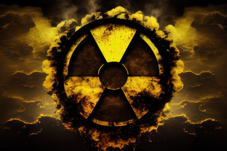An AI generated illustration of an abstract background of the radiation symbolの素材