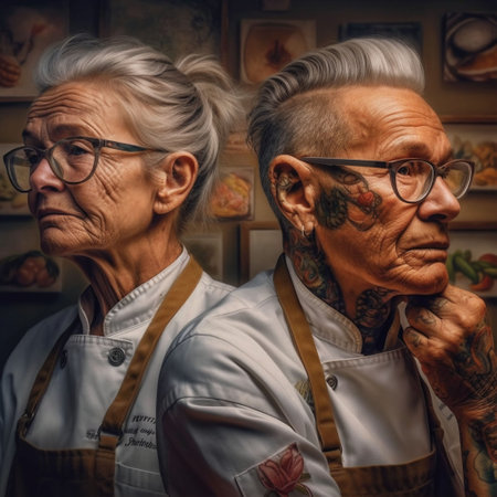An AI Generated Illustration: Hyper-Realistic Portrait of a Couple of Chefsの素材