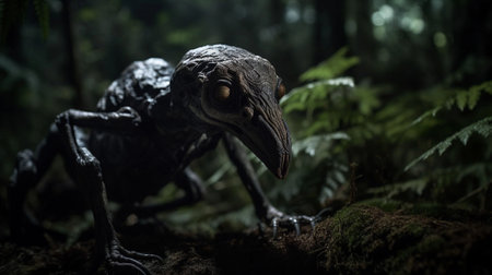 An AI generated illustration of a monstrous creature on a dark backgroundの素材