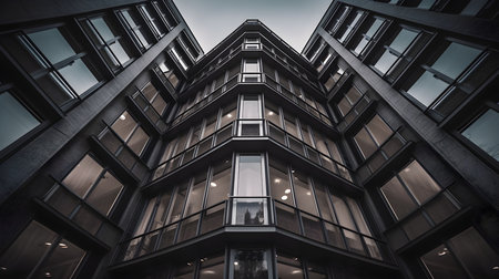 An AI generated illustration of an exterior of a modern buildingの素材