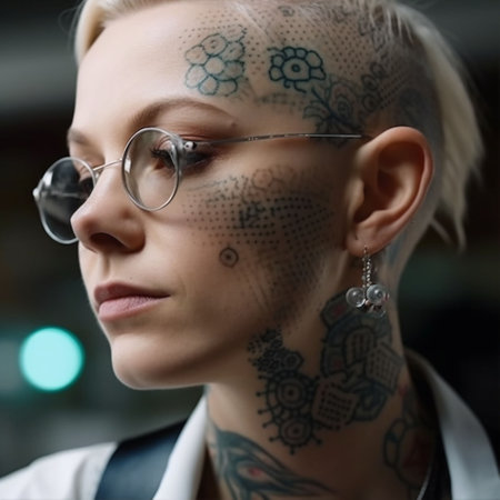 An AI Generated Illustration: Hyper-Realistic Portrait of a Non-Binary Nanotechnology Engineerの素材