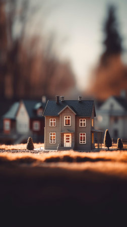 An AI generated illustration of a miniature model building with intricate detailsの素材