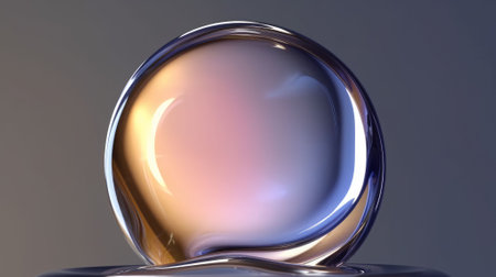 An AI generated illustration of a crystal bubble, shining brightly in the lightの素材