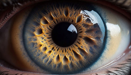 An AI generated illustration of an iris of an human eyeの素材