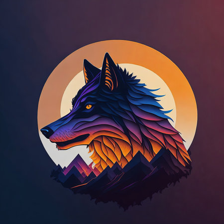 An AI generated wolf in different colorsの素材