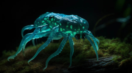 An AI generated illustration of a fictitious spider with large eyesの素材