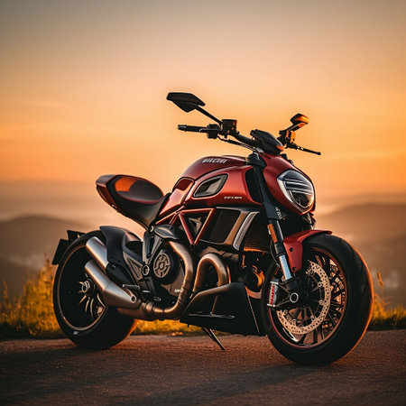 An AI generated ducati diavel motorcycle in st Marysの素材