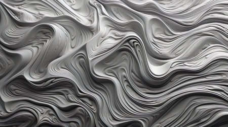 An AI generated illustration of an abstract pattern of swirling liquid with dark tones and shapesの素材