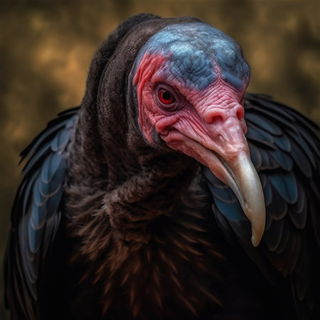 A portrait of a turkey vulture, AI-generated.の素材