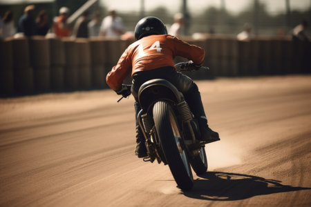 An AI generated illustration of a biker racing during the motorcycle race outdoorsの素材