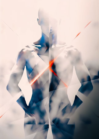 An AI generated illustration of an abstract painting of silhouette of a manの素材