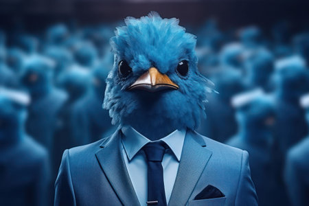 An AI generated illustration of An adult male wearing a formal business suit.の素材