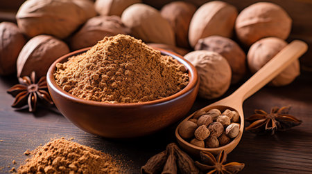 An AI generated illustration of Mace, an alluring spice with a delicate, warm, and slightly sweet flavor, widely used in diverse cuisines.の素材