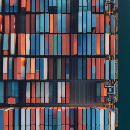 An AI generated illustration of the industrial cargo containers in the portの素材