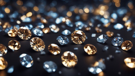 An AI generated illustration of an array of multicolored gemstonesの素材