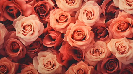 An AI generated illustration of a bouquet of assorted rosesの素材