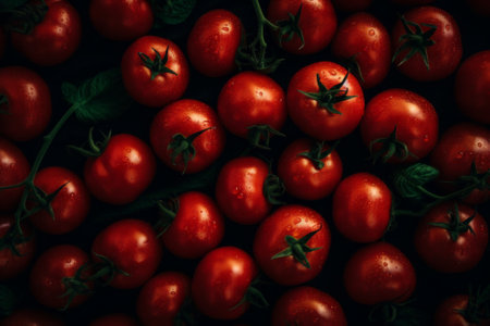 An AI generated illustration of a stack of fresh tomatoesの素材