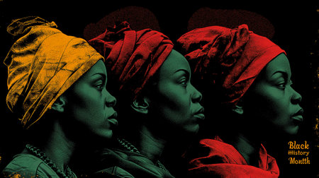 An AI generated illustration of A black females for the Black History Monthの素材