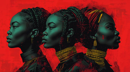 An AI generated illustration of A black females for the Black History Monthの素材