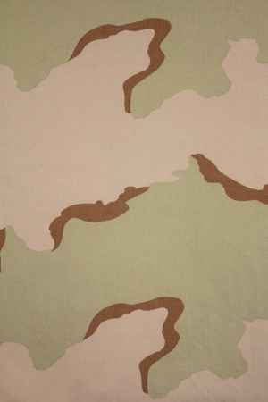 US three color desert camouflage fabric texture backgroundの写真素材