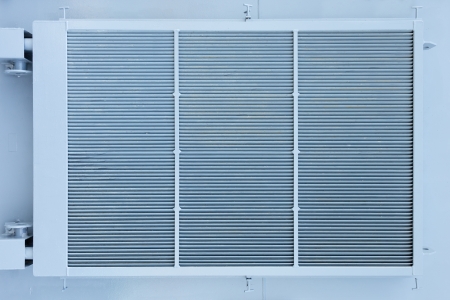 Modern large metal ventillation grid on a shipの写真素材