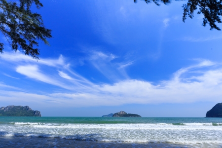 Ao Manao beach, Prachuap Khiri Khan, Thailandの写真素材