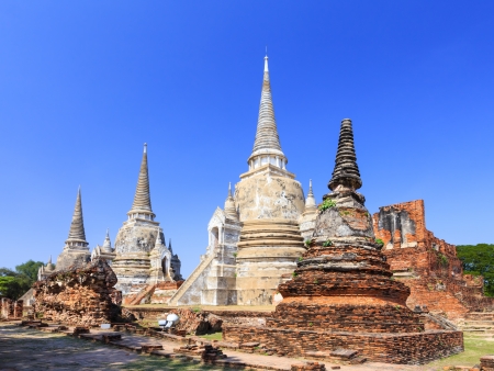 Pagoda at wat phra sri sanphet temple, Ayutthaya, Thailandの写真素材
