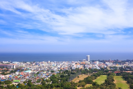 Hua Hin city from scenic point, Hua  Hin, Thailandの写真素材