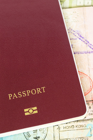 Passport and visa immigration stampsの写真素材