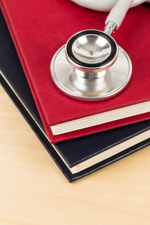 Stethoscope and textbook concept for medical educationの写真素材