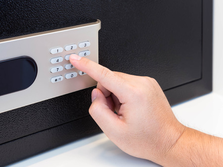 Pressing code on a safe box