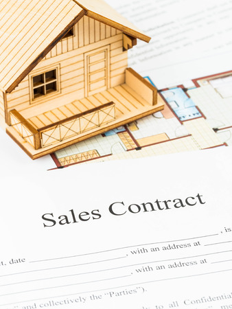 Rental agreement with model houseの写真素材