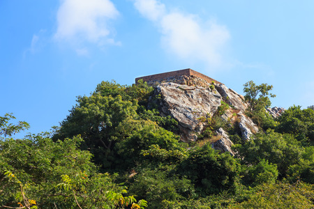 Gandhakuti or Buddha's hut at Griddhakuta Hill Peak, Rajgir, Bihar, Indiaの写真素材