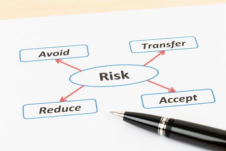 Risk management diagram chart with penの写真素材