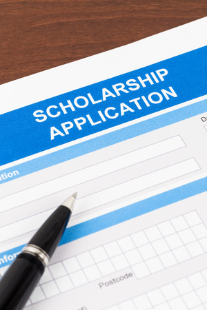 Scholarship application form with penの写真素材