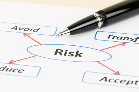 Pen and risk management diagram chartの写真素材